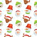 Christmas characters seamless pattern