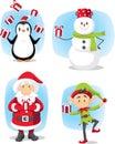 Christmas Characters Set Vector Cartoon Royalty Free Stock Photo