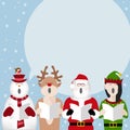 Christmas characters singing carols poster