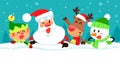Christmas characters on top of blank space