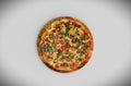 Christmas cheese pizza 3d illustration on white background