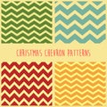 Christmas chevron patterns set. Royalty Free Stock Photo