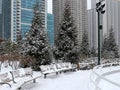 Christmas in Chicago. Modern architecture and cityscape background Royalty Free Stock Photo