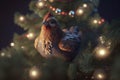 Christmas Chicken: A Feathered Friend in a Festive Fir