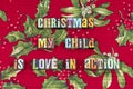 Christmas child love action family typography