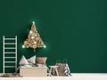 Christmas child`s room. playroom. modern style. Mock up wall