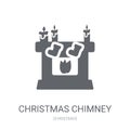 Christmas Chimney icon. Trendy Christmas Chimney logo concept on