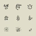Christmas Chinese brush icon drawing Royalty Free Stock Photo