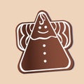 Christmas chocolate gingerbread isolated, vector stock illustration with Christmas cookies, gingerbread, cooking with angel Royalty Free Stock Photo
