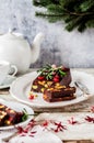 Christmas Chocolate Mosaic Cake