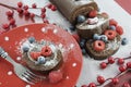 Christmas chocolate roulade yule log swiss roll Royalty Free Stock Photo