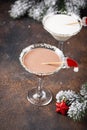 Christmas chocolate snowflake martini cocktail Royalty Free Stock Photo