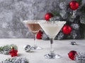 Christmas chocolate snowflake martini cocktail Royalty Free Stock Photo