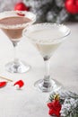 Christmas chocolate snowflake martini cocktail Royalty Free Stock Photo