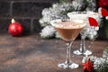 Christmas chocolate snowflake martini cocktail Royalty Free Stock Photo