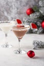 Christmas chocolate snowflake martini cocktail Royalty Free Stock Photo