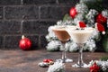 Christmas chocolate snowflake martini cocktail Royalty Free Stock Photo