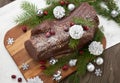 Christmas Chocolate Yule Log Cake Royalty Free Stock Photo
