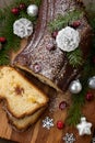 Christmas Chocolate Yule Log Cake Royalty Free Stock Photo