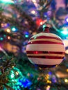 A bauble hanging on a Christmas Tree Royalty Free Stock Photo