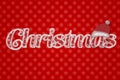 Christmas. Christmas theme. red background with white snowflakes and Christmas inscription Royalty Free Stock Photo