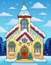 Christmas church building theme image 2 Royalty Free Stock Photo