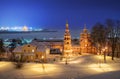 Christmas Church on the high bank of the Volga river