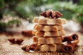 Christmas cinnamon cookie or biscuit in shape of star Royalty Free Stock Photo