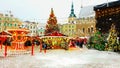 Christmas in the city  holiday new year in Tallinn old town square Christmas tree decoration light market place Estonia Royalty Free Stock Photo