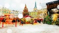 Christmas in the city  holiday new year in Tallinn old town square Christmas tree decoration light market place Estonia Royalty Free Stock Photo