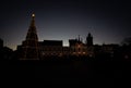 Christmas city lights decoration with an enormous Christmas tree, Braga.