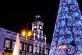 Christmas in the city of Madrid at night. Royalty Free Stock Photo