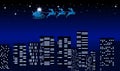 Christmas city night background Royalty Free Stock Photo