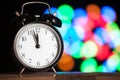 Christmas clock blurred festive background