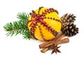 Christmas clove and orange pomander Royalty Free Stock Photo