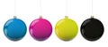 Christmas CMYK balls Royalty Free Stock Photo