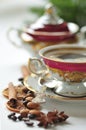 Christmas coffee in the china cup Royalty Free Stock Photo