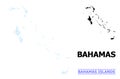 Christmas Collage Map of Bahamas Islands with Snow