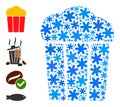 Christmas Collage Popcorn Bucket Icon with Snow