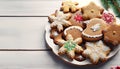 Christmas colored decorated cookies