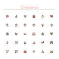 Christmas Colored Line Icons