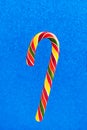 Christmas colored candy cane closeup