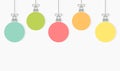 Christmas colorful balls hanging ornaments background Royalty Free Stock Photo