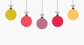 Christmas balls hanging ornaments background Royalty Free Stock Photo