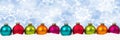 Christmas colorful balls winter snow banner decoration copyspace copy space Royalty Free Stock Photo