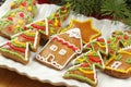 Christmas colorful decorated gingerbread