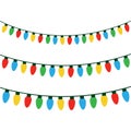 Christmas colorful lights on string Royalty Free Stock Photo