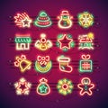 Christmas Colorful Neon Icons