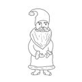 Christmas coloring book page. Funny hand drawn Santa illustration Royalty Free Stock Photo