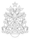 Christmas coloring page, Christmas tree coloring page Royalty Free Stock Photo